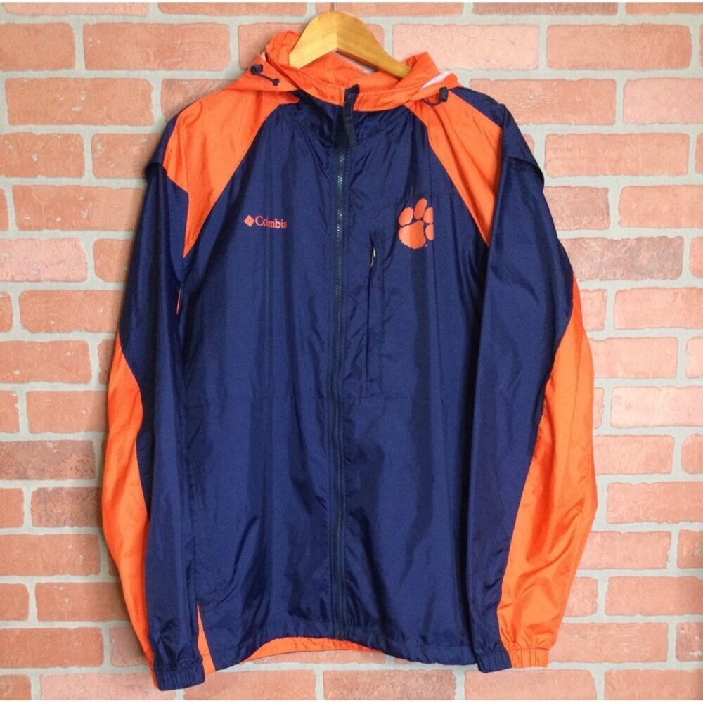 Columbia Sportswear Clemson Tigers Navy & Orange Mens Jacket Size L Nylon